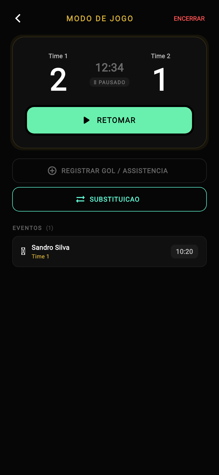 Tela real do modo de jogo do Baba Legend, com placar e cronômetro